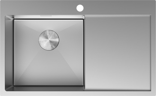 Mexen Exar nerezový kuchyňský dřez s odkapávačem, levý 780 x 480 mm, inox - 6433781010L-01