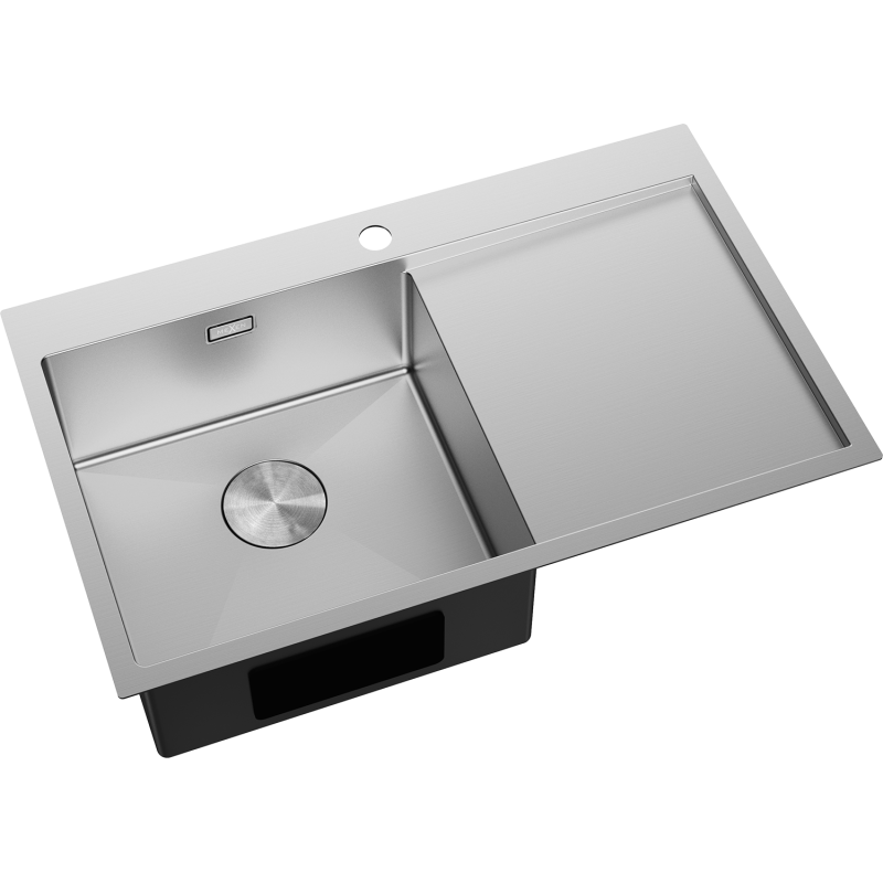 Mexen Exar nerezový kuchyňský dřez s odkapávačem, levý 780 x 480 mm, inox - 6433781010L-01