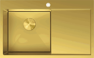 Mexen Exar ocelový dřez s jednou komorou a odkapávačem, levý 780 x 480 mm, zlatý - 6433781010L-55