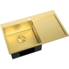 Mexen Exar ocelový dřez s jednou komorou a odkapávačem, levý 780 x 480 mm, zlatý - 6433781010L-55