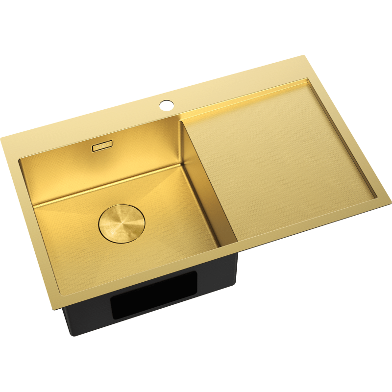 Mexen Exar nerezový dřez s odkapávačem, levý 780 x 480 mm, zlatý HC - 6433781010L-55HC