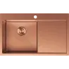 Mexen Exar nerezový dřez s jednou komorou a odkapem, levý 780 x 480 mm, měď - 6433781010L-65