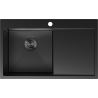 Mexen Exar ocelový dřez s jednou komorou a odkapávačem, levý 780 x 480 mm, černý - 6433781010L-70