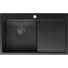 Mexen Exar ocelový dřez s 1 komorou a odkapávačem, levý 780 x 480 mm, černý HC - 6433781010L-70HC