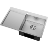 Mexen Exar nerezový dřez 1-komorový s odkapávačem, pravý 780 x 480 mm, inox - 6434781010P-01
