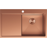 Mexen Exar ocelový dřez s 1 komorou s odkapávačem, pravý 780 x 480 mm, měď - 6434781010P-65
