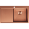Mexen Exar ocelový dřez s jednou komorou a odkapávačem, pravý 780 x 480 mm, měď HC - 6434781010P-65HC