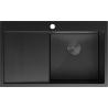 Mexen Exar nerezový dřez s jednou komorou a odkapávačem, pravý 780 x 480 mm, černý HC - 6434781010P-70HC