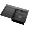 Mexen Exar nerezový dřez s jednou komorou a odkapávačem, pravý 780 x 480 mm, černý HC - 6434781010P-70HC