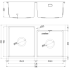 Mexen Xorin ocelový dřez 2-komorový 780 x 450 mm, inox HC - 6441782000-01HC