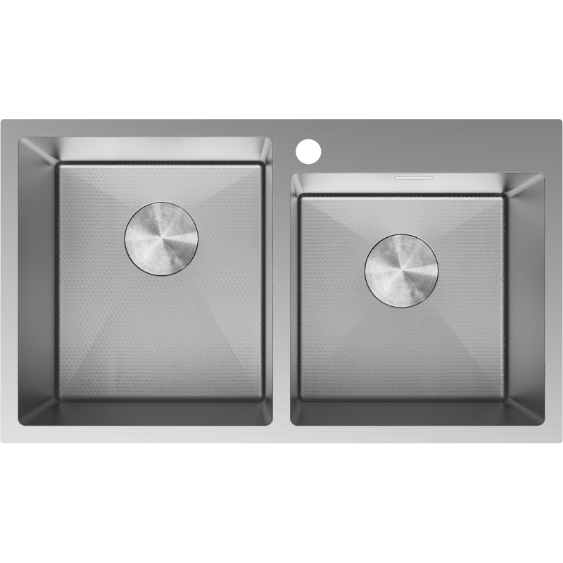 Mexen Xorin dřez ocelový 2-komorový 780 x 450 mm, inox HC -6441782000-01HC