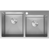 Mexen Xorin ocelový dřez 2-komorový 780 x 450 mm, inox HC - 6441782000-01HC