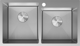 Mexen Xorin dřez ocelový 2-komorový 780 x 450 mm, inox HC -6441782000-01HC
