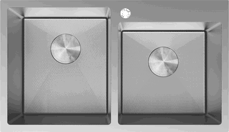 Mexen Xorin ocelový dřez 2-komorový 780 x 450 mm, inox HC - 6441782000-01HC