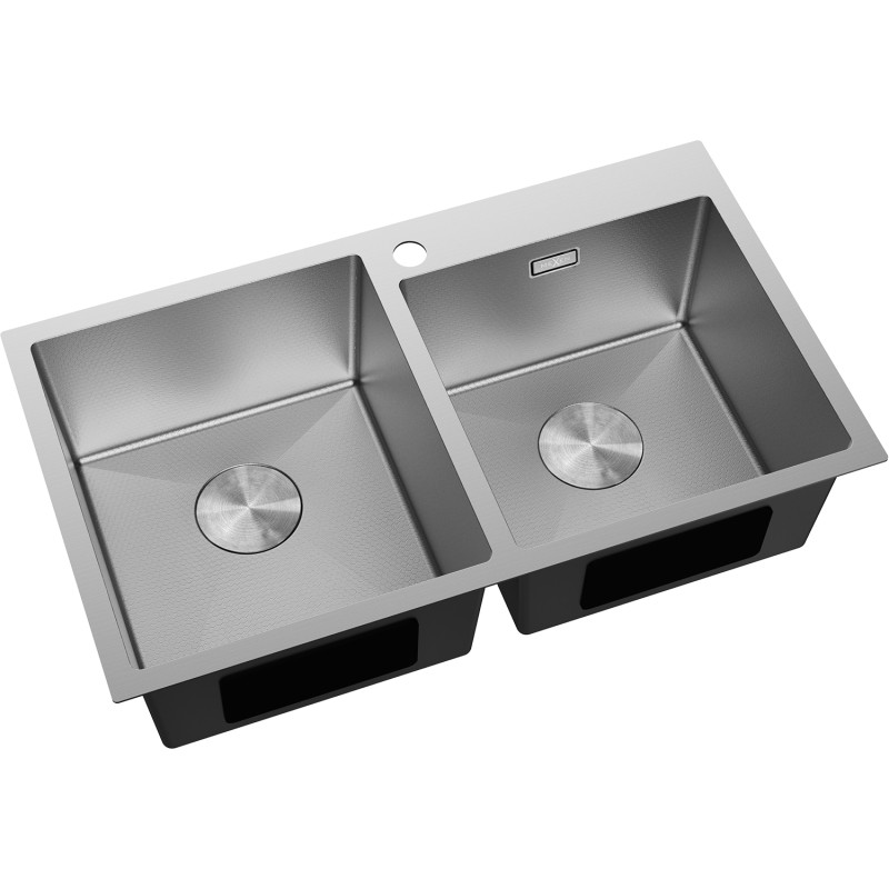 Mexen Xorin ocelový dřez 2-komorový 780 x 450 mm, inox HC - 6441782000-01HC