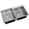 Mexen Xorin ocelový dřez 2-komorový 780 x 450 mm, inox HC - 6441782000-01HC