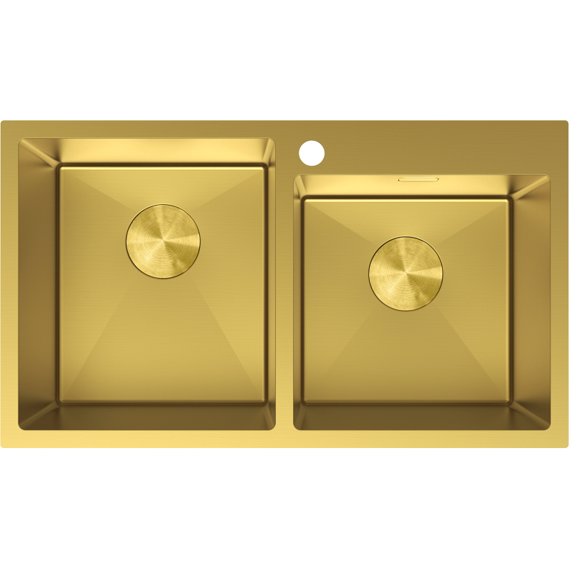 Mexen Xorin dřez ocelový 2-komorový 780 x 450 mm, zlatý - 6441782000-55