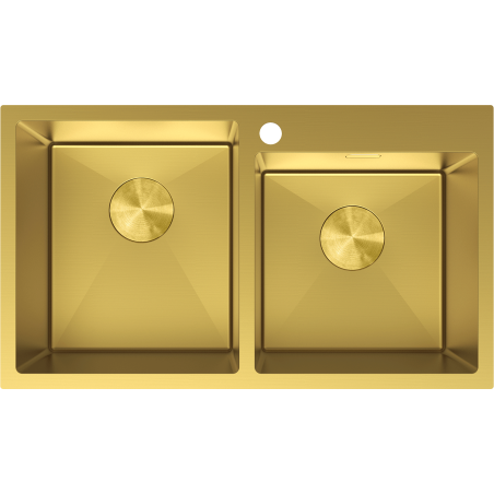 Mexen Xorin dřez ocelový 2-komorový 780 x 450 mm, zlatý - 6441782000-55