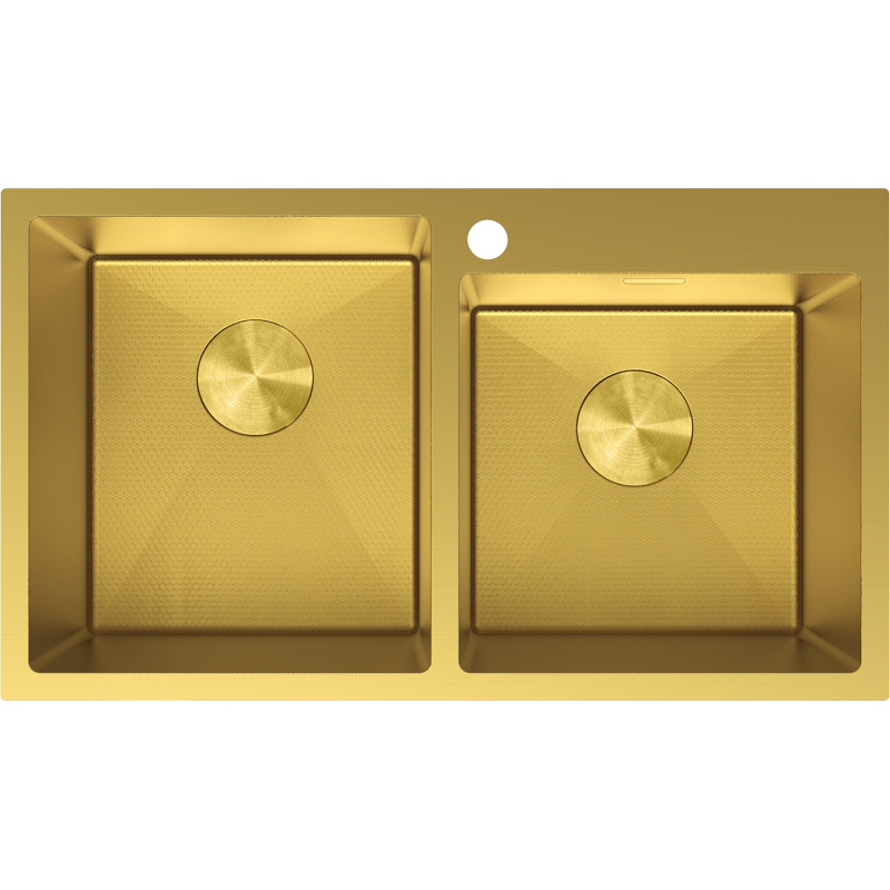 Mexen Xorin dřez ocelový 2-komorový 780 x 450 mm, zlatý HC - 6441782000-55HC