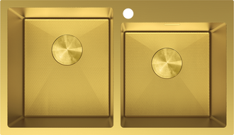 Mexen Xorin dřez ocelový 2-komorový 780 x 450 mm, zlatý HC - 6441782000-55HC