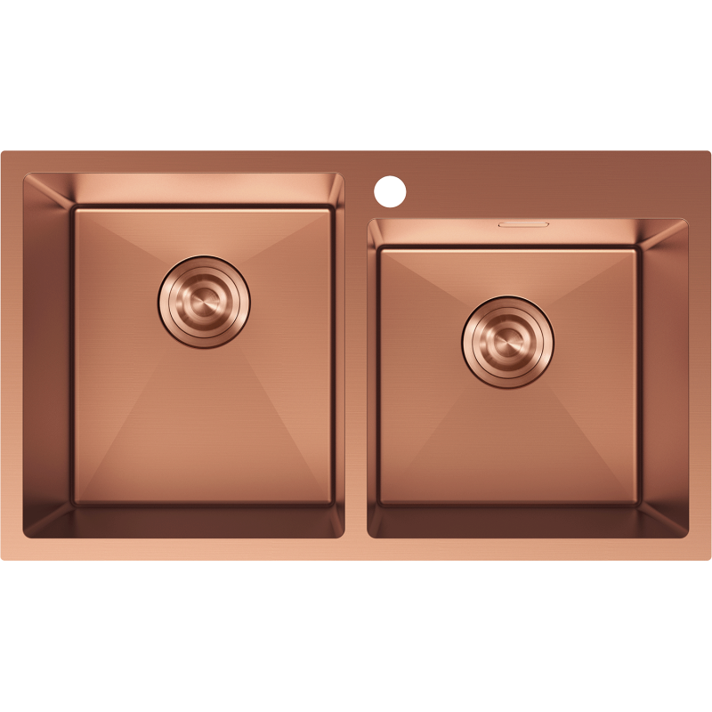 Mexen Xorin dřez ocelový 2-komorový 780 x 450 mm, měď - 6441782000-65
