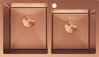 Mexen Xorin dřez ocelový 2-komorový 780 x 450 mm, měď - 6441782000-65