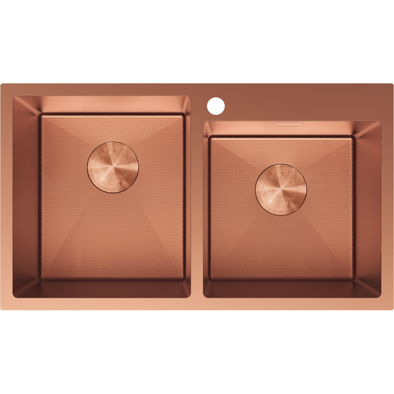 Mexen Xorin ocelový dřez 2-komorový 780 x 450 mm, měď HC - 6441782000-65HC
