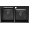 Mexen Xorin dřez ocelový 2-komorový 780 x 450 mm, černý - 6441782000-70