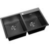 Mexen Xorin ocelový dřez 2-komorový 780 x 450 mm, černý HC - 6441782000-70HC