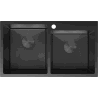 Mexen Xorin ocelový dřez 2-komorový 780 x 450 mm, černý HC - 6441782000-70HC