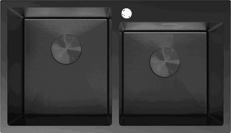 Mexen Xorin ocelový dřez 2-komorový 780 x 450 mm, černý HC - 6441782000-70HC