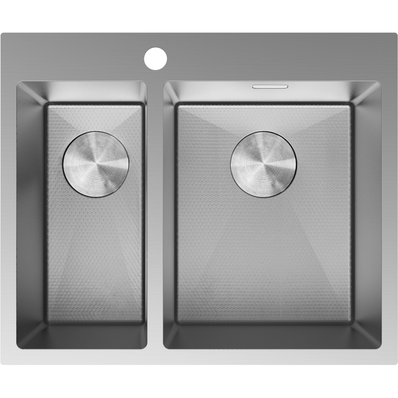 Mexen Flexo ocelový dřez s 1,5 komorami 610 x 510 mm, inox HC - 6446611500-01HC