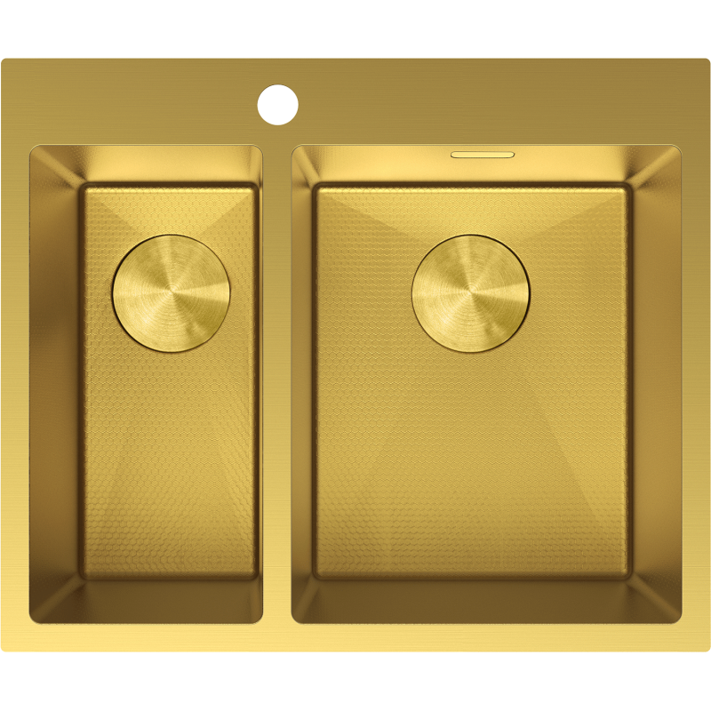 Mexen Flexo nerezový dřez 1,5-komorový 610 x 510 mm, zlatý HC - 6446611500-55HC