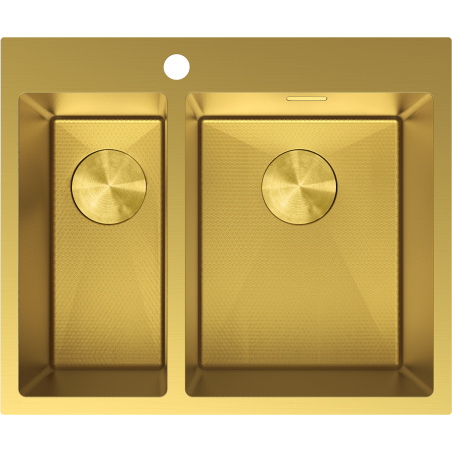 Mexen Flexo nerezový dřez 1,5-komorový 610 x 510 mm, zlatý HC - 6446611500-55HC