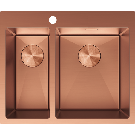Mexen Flexo dřez nerezový 1,5-komorový 610 x 510 mm, měď - 6446611500-65