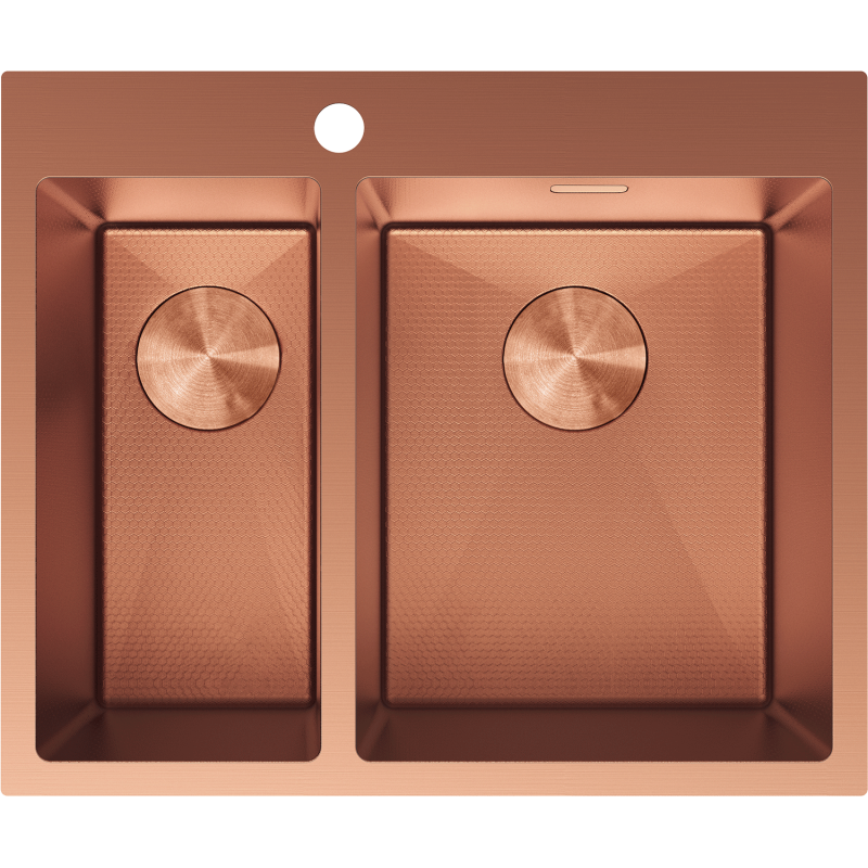 Mexen Flexo dřez nerezový 1,5-komorový 610 x 510 mm, měď HC - 6446611500-65HC