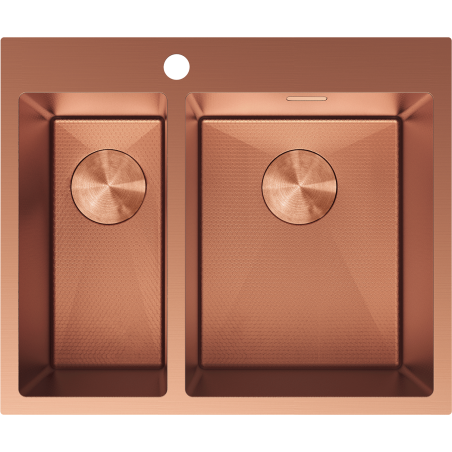 Mexen Flexo dřez nerezový 1,5-komorový 610 x 510 mm, měď HC - 6446611500-65HC