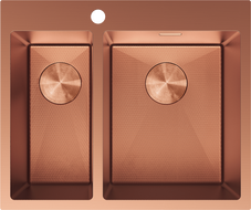 Mexen Flexo dřez nerezový 1,5-komorový 610 x 510 mm, měď HC - 6446611500-65HC