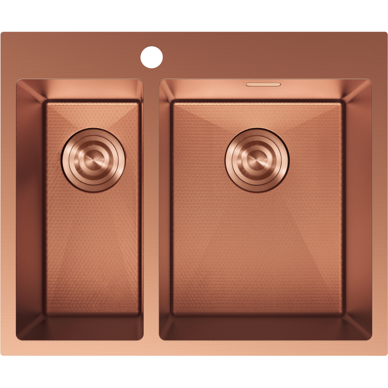 Mexen Flexo dřez nerezový 1,5-komorový 610 x 510 mm, měď HC - 6446611500-65HC