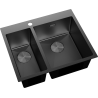 Mexen Flexo ocelový dřez 1,5-komorový 610 x 510 mm, černý - 6446611500-70