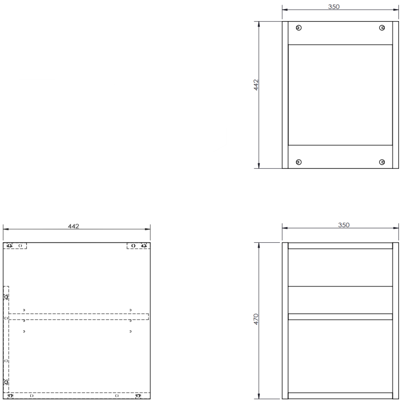 Mexen Box-A otevřená skříňka s policí 35 cm, šedá mat - 91AX2-0350-470-0-62