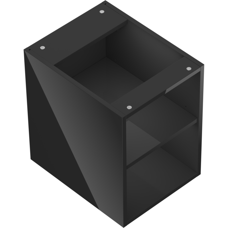 Mexen Box-A otevřená skříňka s policí 35 cm, černý lesk - 91AX2-0350-470-0-70