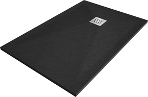 Mexen Stone+ kompozitní obdélníkový sprchový kout 110 x 90 cm, černý - 44709011