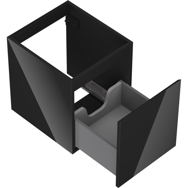 Mexen Orio koupelnová skříňka pod umyvadlo 40 cm, 1 zásuvka, černý lesk - 91A10-04047-1-BF70