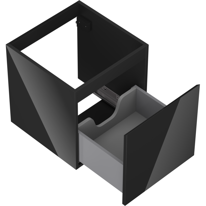 Mexen Orio koupelnová skříňka pod umyvadlo 45 cm, 1 zásuvka, černý lesk - 91A10-04547-1-BF70