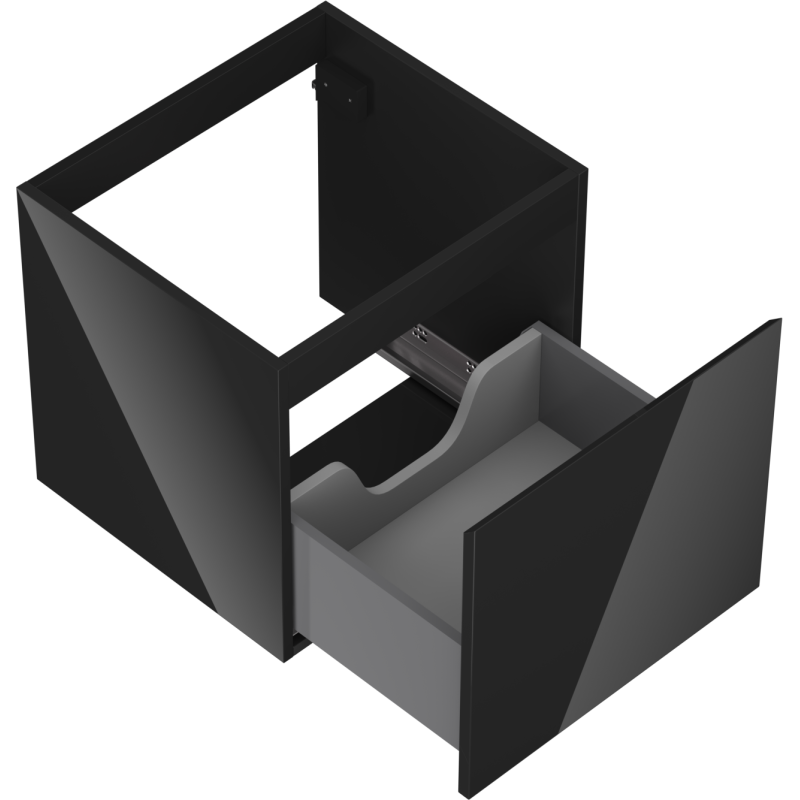 Mexen Orio koupelnová skříňka pod umyvadlo 50 cm, 1 zásuvka, černý lesk - 91A10-05047-1-BF70