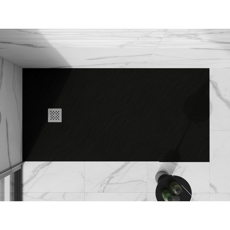 Mexen Stone+ obdélníkový kompozitní sprchový kout 200 x 90 cm, černý - 44709020