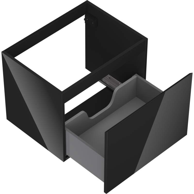 Mexen Orio koupelnová skříňka pod umyvadlo 60 cm, 1 zásuvka, černý lesk - 91A10-06047-1-BF70