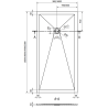 Mexen Stone+ obdélníkový kompozitní sprchový kout 200 x 90 cm, černý - 44709020