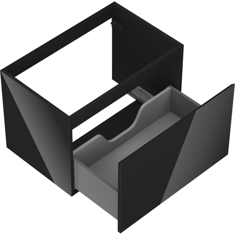 Mexen Orio koupelnová skříňka pod umyvadlo 70 cm, 1 zásuvka, černý lesk - 91A10-07047-1-BF70